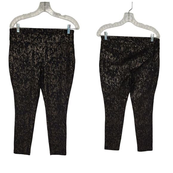 Attyre Petite  Slim Fit Pull-On Dress Pants Size 10P Color Black/Gold - Picture 1 of 4